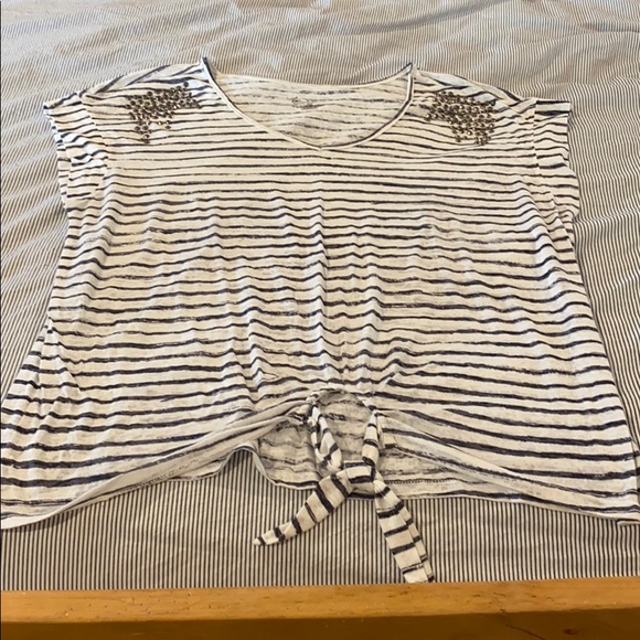 Lane Bryant Tops - Cute navy and white striped top